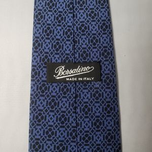Borsalino Black & Blue Silk Tie